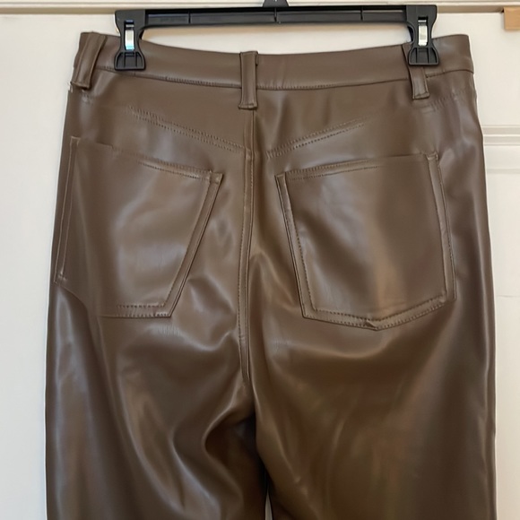 We Wore What Chocolate Brown Pleather Bootleg Pants - Picture 5 of 7